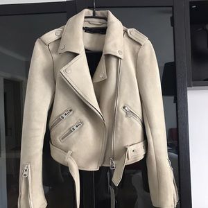 Zara faux suede moto jacket